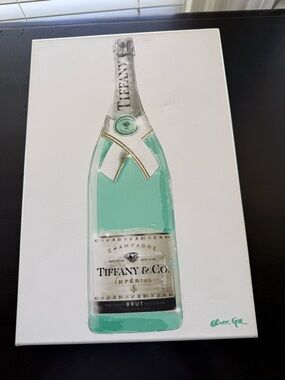 Oliver Gal Canvas Back with Branded Label - Aqua and Gold Accents